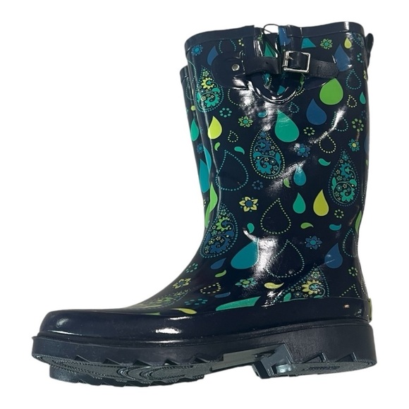Western Chief Winter Rain Snow Garden Rubber Boots in Pouring Paisley NEW - Picture 10 of 11